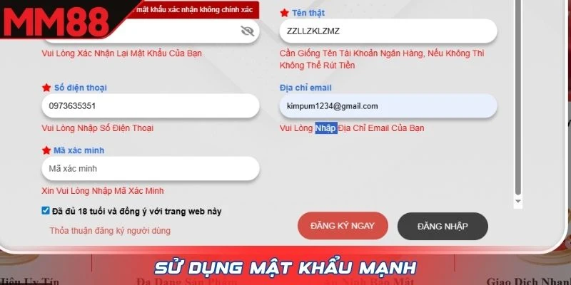 Sử dụng mật khẩu mạnh