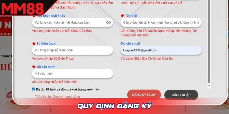 Quy định đăng ký